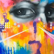 Chris Daze Ellis - UNTITLED - 75x75cm Mixed Media on Canvas